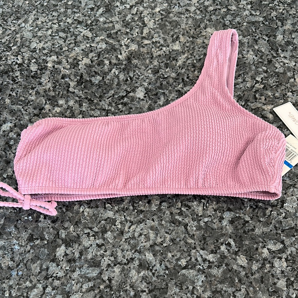 One-Shoulder Pink Bikini Top